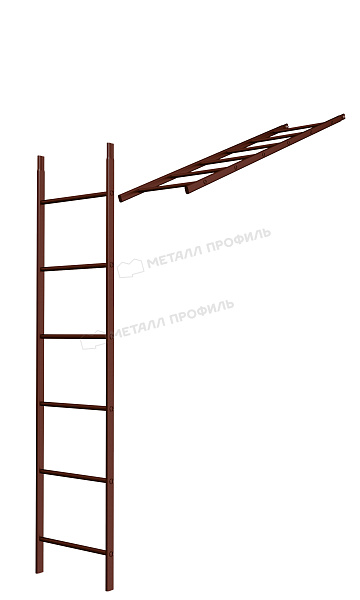 Лестница кровельная стеновая дл. 1860 мм без кронштейнов (8017) ― приобрести по умеренным ценам в Калининграде.